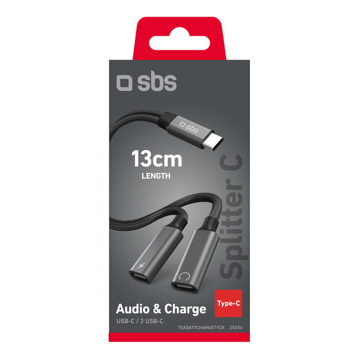 КАБЕЛ SBS Audio & Charge 2x USB-C 25254