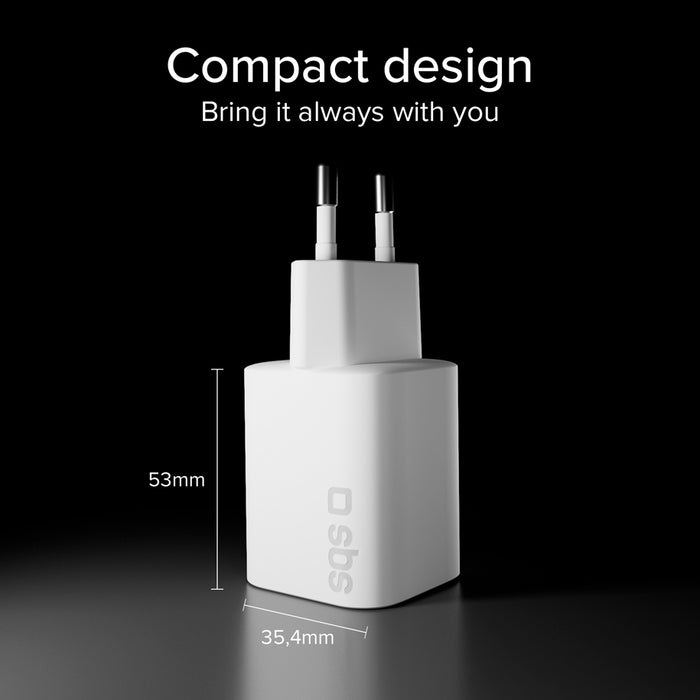 ЗАРЯДНО 220V SBS 45W PD USB-C WH 35017 GSM, Tablet, Notebook