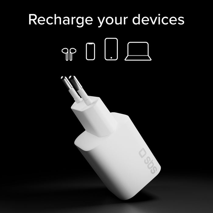ЗАРЯДНО 220V SBS 45W PD USB-C WH 35017 GSM, Tablet, Notebook