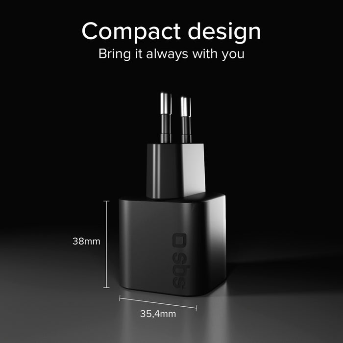 ЗАРЯДНО 220V SBS 30W PD USB-C BK 34973 GSM, Tablet