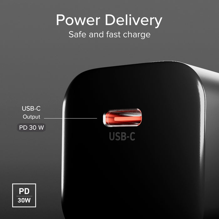 ЗАРЯДНО 220V SBS 30W PD USB-C BK 34973 GSM, Tablet