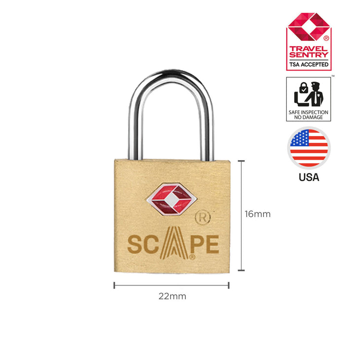 Ключалка Scape Travel TSA-386 Месинг Квадратен