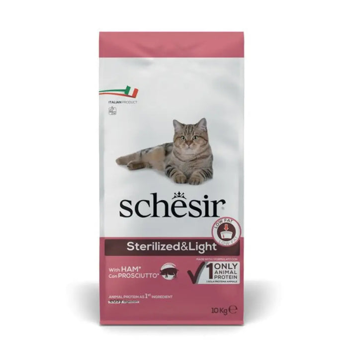 SCHESIR Adult Sterilised & Light с шунка - суха храна