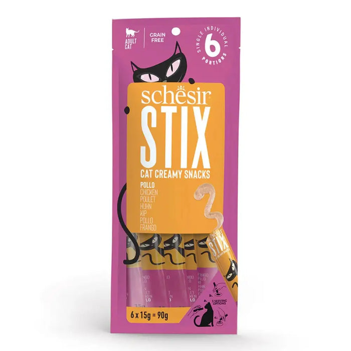 SCHESIR Stix Cream of chicken - лакомство за котки - 6х15гр