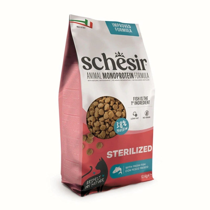 SCHESIR Animal Mono Protein Formula Sterilized fish – суха храна за котки – 10 кг