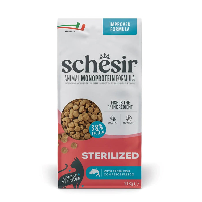 SCHESIR Animal Mono Protein Formula Sterilized fish – суха храна за котки – 10 кг