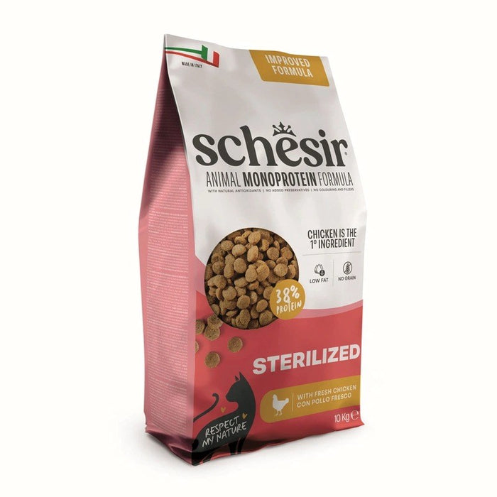 SCHESIR Animal Mono Protein Formula Sterilized пиле – суха храна за котки – 10 кг