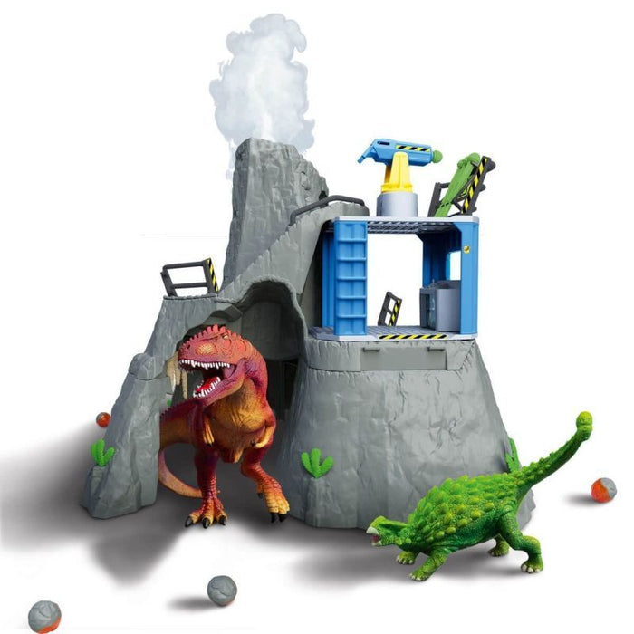 Игрален комплект Schleich Dinosaurs - Базов лагер, експедиция до вулкан