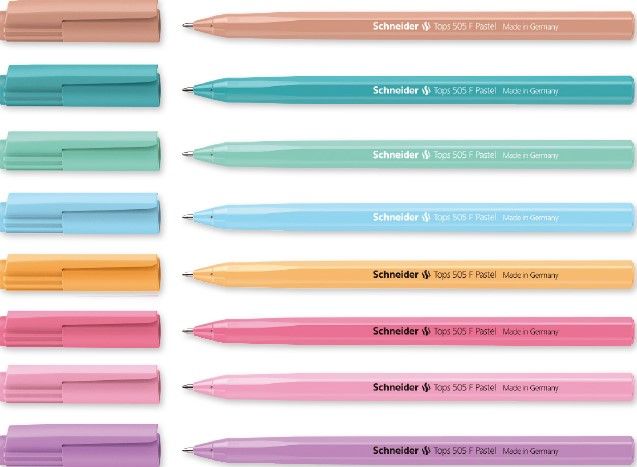 Химикалка Schneider Tops 505 F Pastel синьопишеща, асортимент