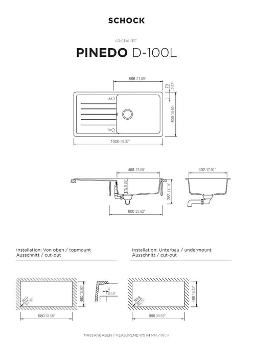 ГРАНИТНА МИВКА SCHOCK PINEDO D100L CROMA