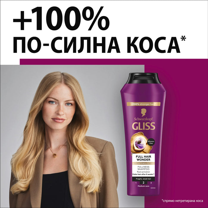 Шампоан за плътна коса с кофеин и пептиди, 400 ml