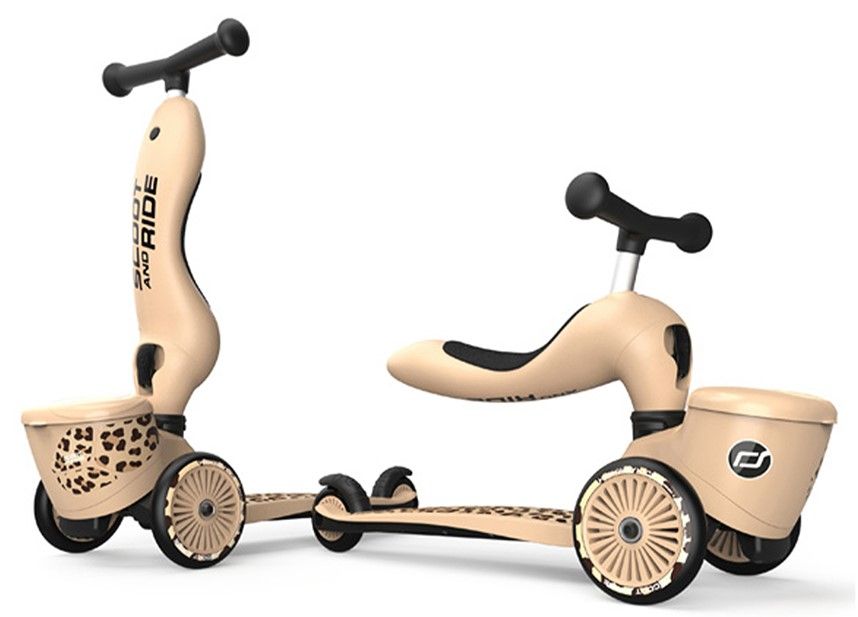 Детска тротинетка и колело за баланс 2 в 1 Scoot & Ride - HighwayKick 1 Lifestyle, бежова