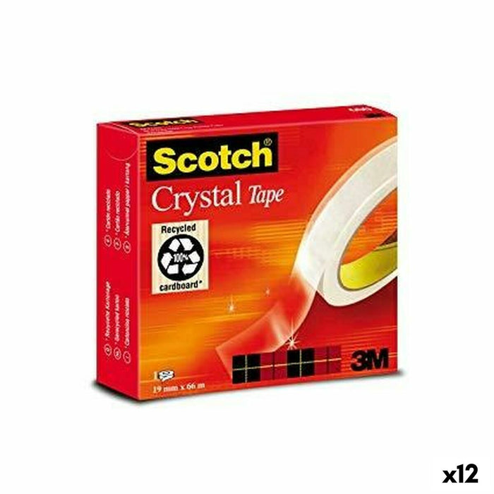 Скоч Scotch Crystal Прозрачен 19 mm x 66 m (12 броя)