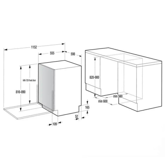 Съдомиялна за вграждане GORENJE GV16C 60 см