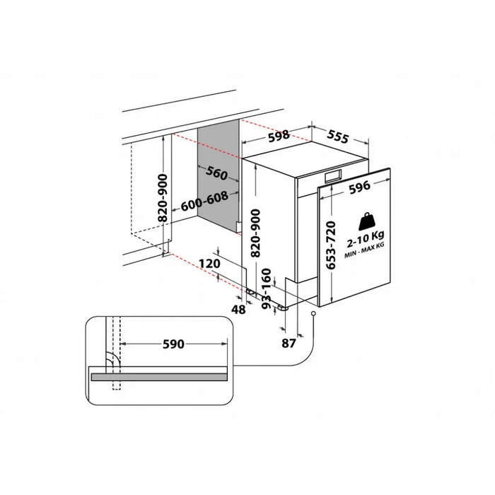 Съдомиялна машина за вграждане Whirlpool WIO 3O540 PELG