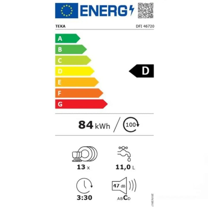 Съдомиялна за вграждане TEKA DFI 46720 PremiumDry 60 см