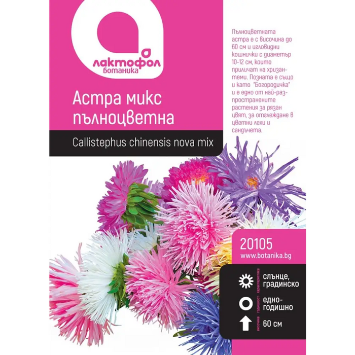 СЕМЕНА АСТРА ПЪЛНОЦВЕТНА МИКС БОТАНИК