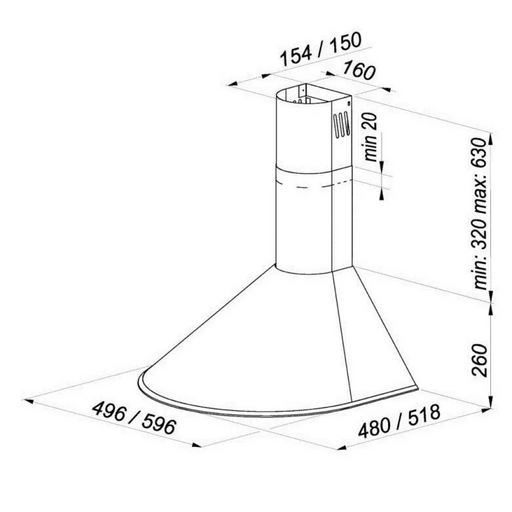 Сенник за стенен монтаж MAAN Mix 3 60 310 m3/h Satin