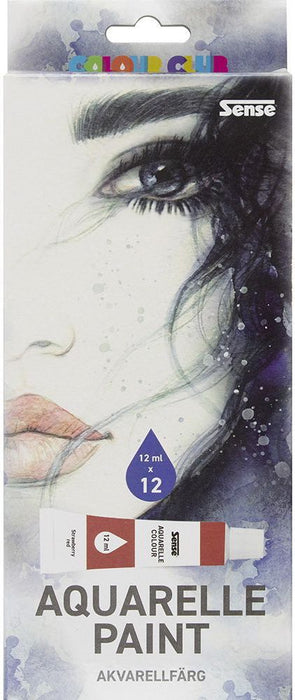 Акварелни бои Sense - 12 цвята, 12 ml