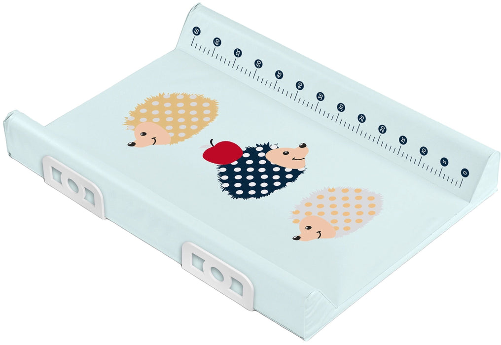 Подложка за повиване със система за безопасност Sensillo - Hedgehogs, 70 cm, Mint