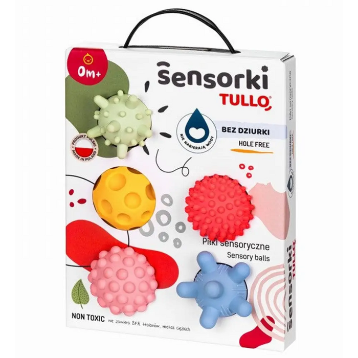 Сензорни топки Tullo 5 броя пастелни цветове