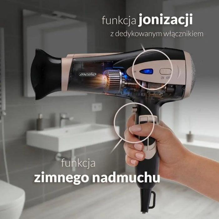 Сешоар Adler Mesko MS 2287 2400 W Черен Шампанско