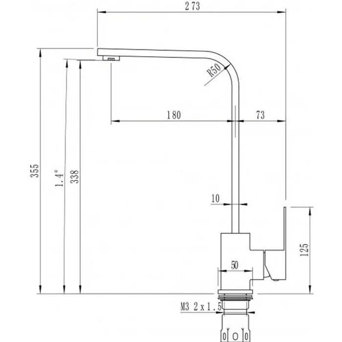 СМЕСИТЕЛ ЗА КУХНЯ INTER CERAMIC 7107018B