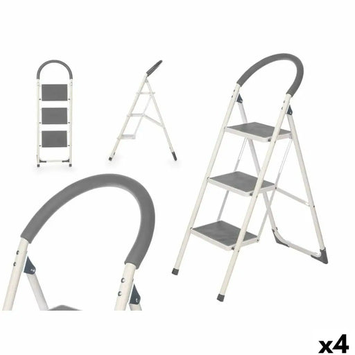 Сгъваема стълба с 3 стъпала Kipit Сив Стомана 38 x 117 x 5