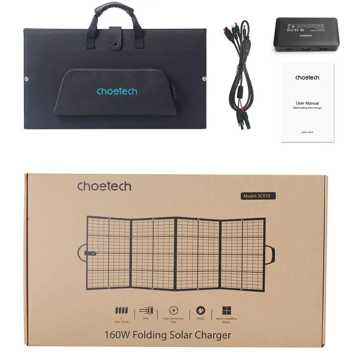 Сгъваем соларен панел Choetech 160W черен (SC010)