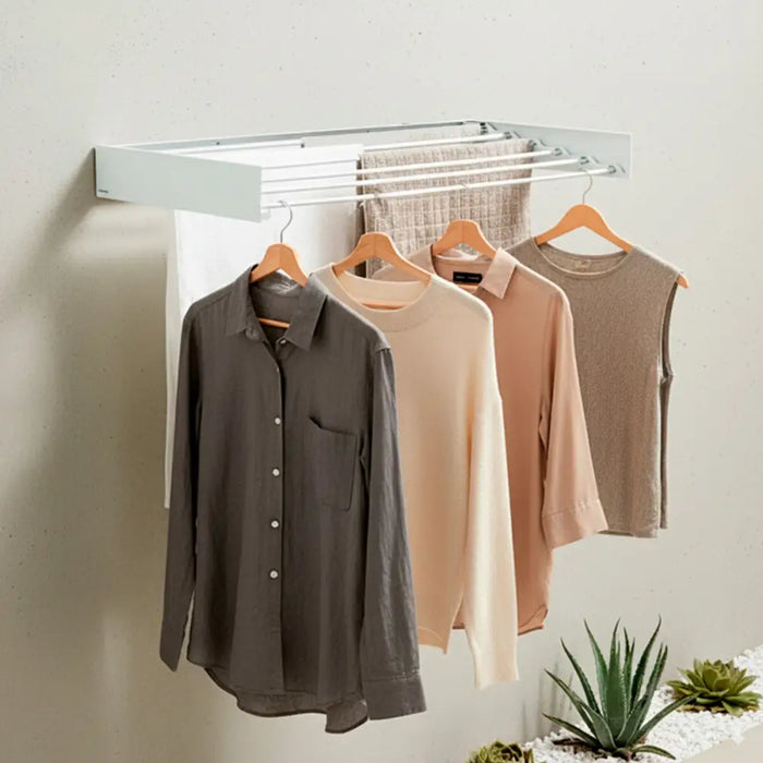 Сгъваем разтегателен прибиращ се стенен сушилник за дрехи