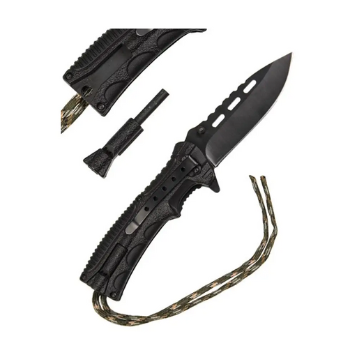 Сгъваем нож Mil-Tec Paracord с кремъчен ключ - Camo