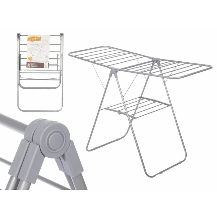 Сгъваем сушилник за дрехи Сив Метал 136,5 x 59 x 93,5 cm (4