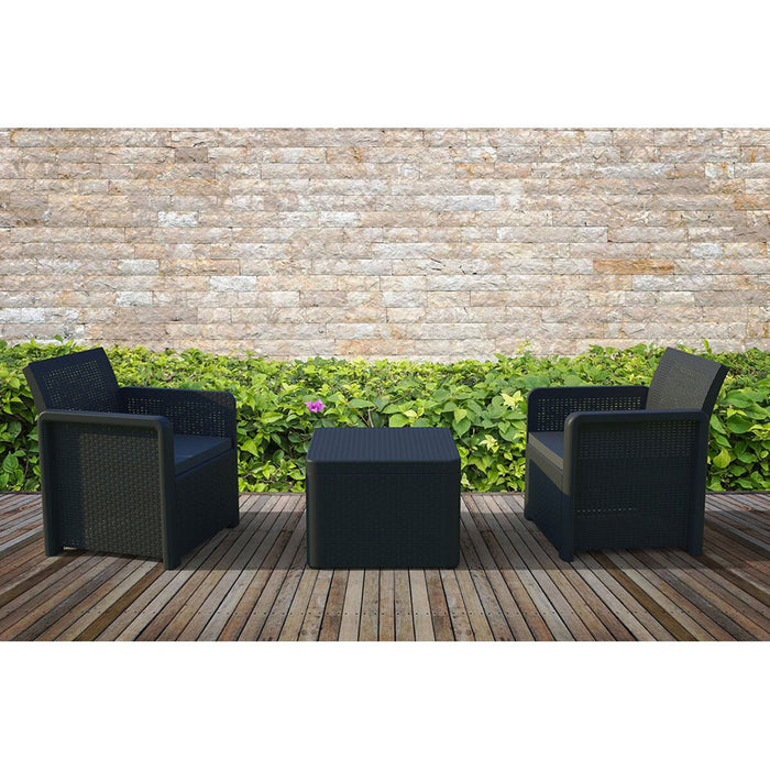 Комплект от Маса и 2 Кресла Shaf Антрацит 57 X 57 X 42 CM (3 Части)