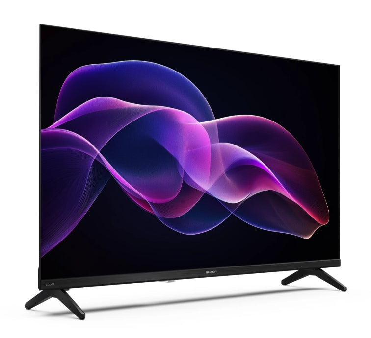 Sharp 32HF3265E, 32" QLED Google TV, HD 1366x768 без рамка, 1 000 000:1, DVB-T/T2/C/S/S2, HDR10, 2x8W високоговорителя, Dolby Digital, Google Cast, 3xHDMI (ARC/CEC), CI+, 3.5mm жак за слушалки / линеен изход, RJ 45, 2xUSB, Wi-Fi, Bluetooth, Mini Composite