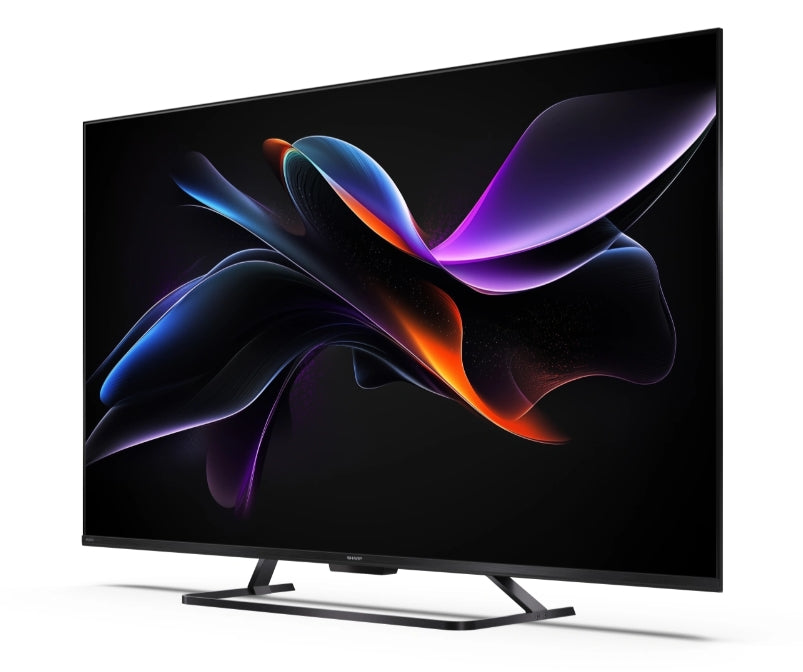 Sharp 50HR7265E, 50" QLED GOOGLE телевизор, 4K 144Hz Quantum Dot 3840x2160 без рамка, AQUOS AI, DVB-T/T2/C/S/S2, Active Motion 1400, HDR10, Dolby Atmos, Dolby Vision, DTS:X, Google Assistant, HDMI eARC, Mini Composite/CVBS + аудио вход, USB, Wi-Fi, Blueto
