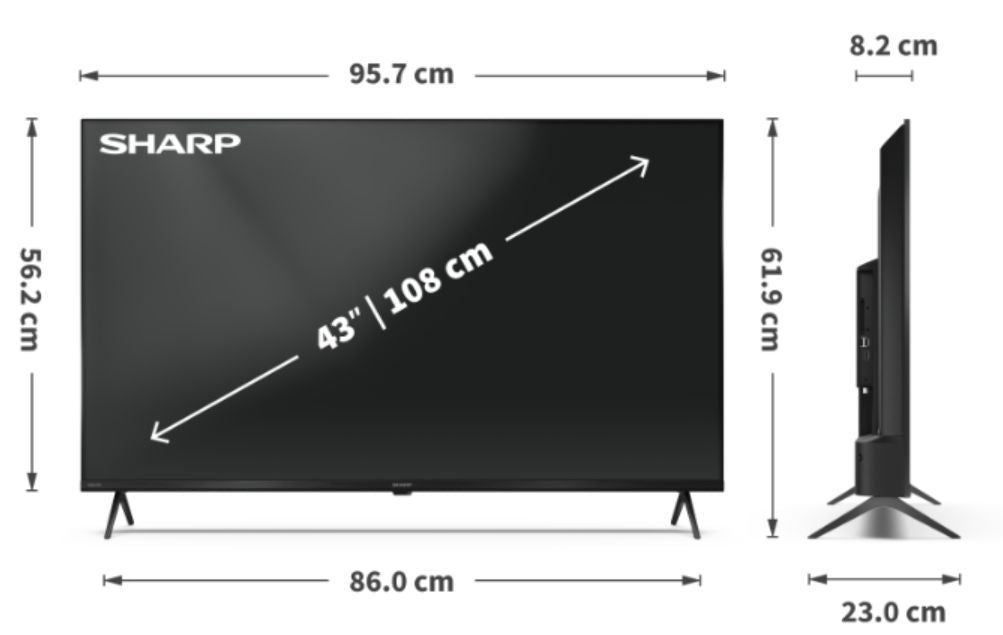 Смарт телевизор Sharp - Aquos 43HL4265E, 43'', LED, 4K, черен