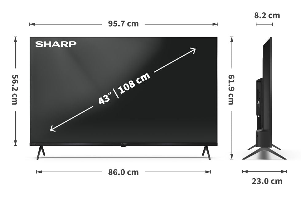 Смарт телевизор Sharp - Aquos 43HL4265E, 43'', LED, 4K, черен