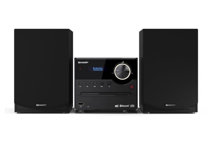 Sharp Audio Systems XL-B517D(BK), HI-FI МИКРО СИСТЕМА, 45 W обща максимална изходна мощност, DAB+ и FM тунер с RDS, Bluetooth v5.0, CD плейър, USB възпроизвеждане, 3,5 mm Aux-in / line-in, жак за слушалки, дървен високоговорител, черен