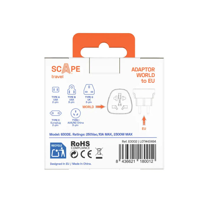 Щепсел крадец Scape Travel 830DE Пластмаса