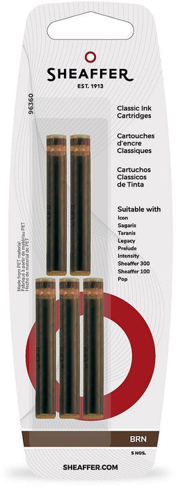 Патрончета за писалки Sheaffer - Кафяви, 5 броя