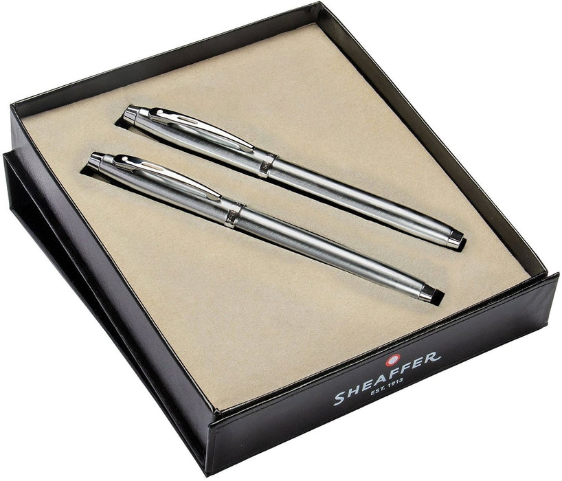 Комплект писалка и ролер Sheaffer 100 - Brushed Chrome