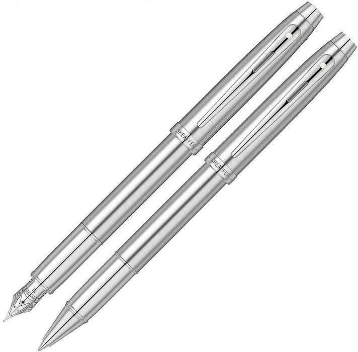 Комплект писалка и ролер Sheaffer 100 - Brushed Chrome