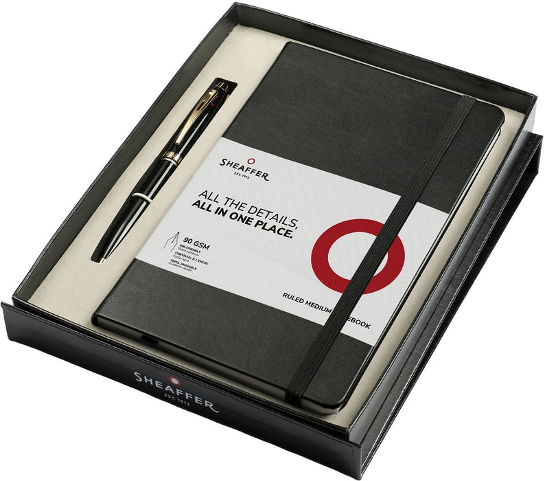 Комплект химикалка Sheaffer 100 - Glossy Black, с тефтер