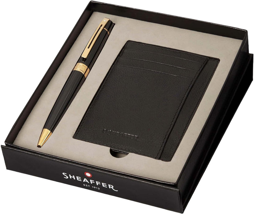 Комплект химикалка Sheaffer 300 - Glossy Black, с визитник
