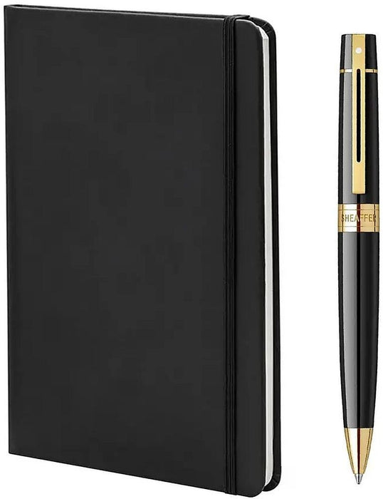Комплект химикалка Sheaffer 300 - Black/Gold, с тефтер
