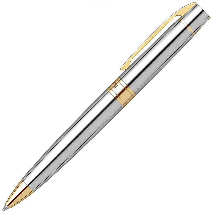 Комплект химикалка Sheaffer 300 - Bright Chrome, с калъф за карти