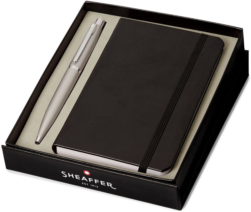 Комплект химикалка Sheaffer VFM - Strobe Silver, с тефтер