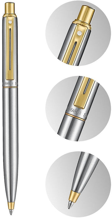 Химикалка Sheaffer Sentinel - Brushed Chrome with Gold Plated Trims