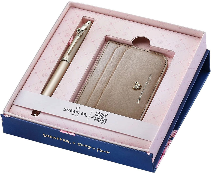 Комплект химикалка Sheaffer 100 - Emily in Paris, с калъф за карти и документи
