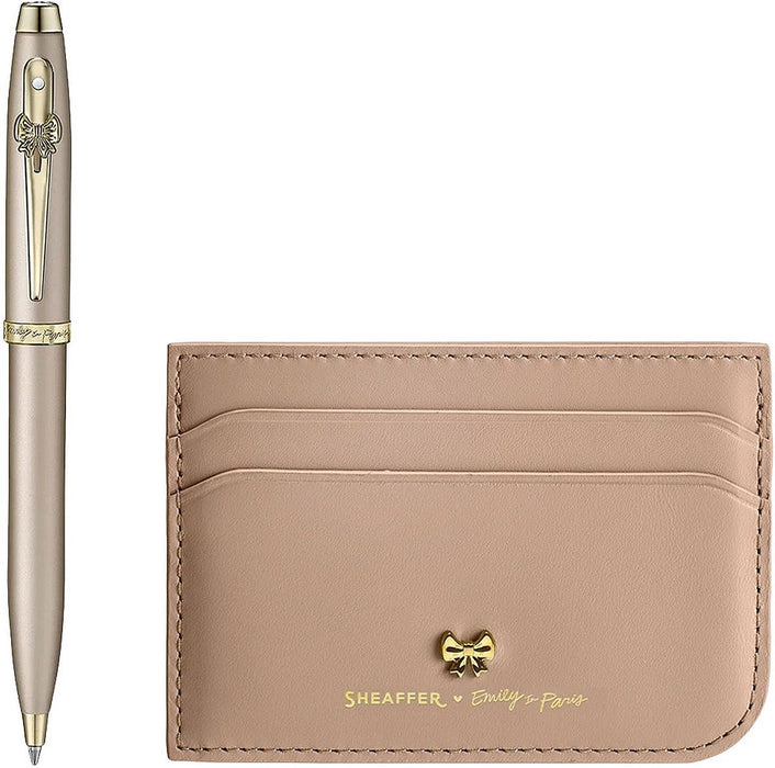 Комплект химикалка Sheaffer 100 - Emily in Paris, с калъф за карти и документи